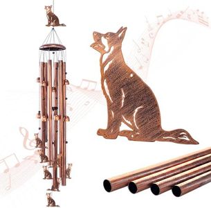 Extra Large 55 inch German Shepherd Dog Wind Chimes for Outside,Dog Gifts for Women Men/Memorial Gifts/Birthday Gift Metal windchimes Outdoors/Indoors,Garden Decor,Patio,Home,Porch,Yard Decorations
