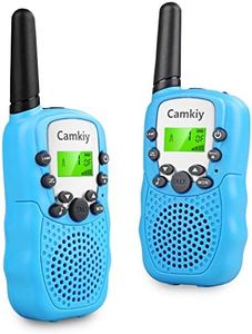 Camkiy Walkie Talkies for Girls - Long Range Two-Way Radios with LED Torch - Ideal Birthday Outdoor Adventures, Parties, Camping, and Hiking - Blue