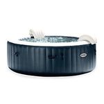 INTEX PureSpa Plus Bubble Massage Spa Set: Includes Energy Efficient Spa Cover – 2 Contoured Headrest – LED Light – 6 Person Capacity – 85" x 28"