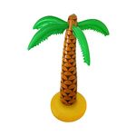 SHATCHI 6ft Inflatable Palm Tree Blow Hawaiian Luau Pool Beach Summer Party Decorations (1pk-12pks), Green/Brown/Yellow, 2pcs