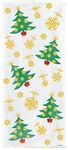 20 Cellophane Party Bags - Golden Christmas Trees (Xmas)