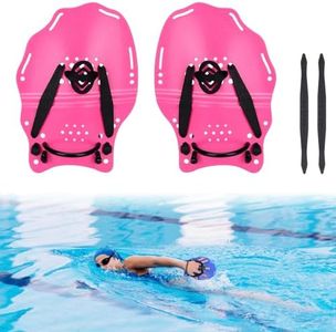 Hikeen Swim Paddle Hand, Swim Training Hand Paddles with Adjustable Straps, Swimming Hand Paddles for Women and Men (Medium (8.52 x 6.02 in), Pink)