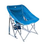 GCI Outdoor Pod Rocker Beach Chair | Collapsible Folding Rocking Chair with Drink Holder & Portable Carry Bag — Saybrook Blue