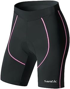 Santic Pantalon Ciclismo Mujer Corto Pantalones Bicicleta Mujer Montaña/MTB para Verano con la Badana/Almohadilla Rosa EU M