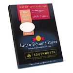 Southworth Linen Résumé Paper, Almond, 32 Pounds, 100 Count (RD18ACFLN)