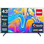 RCA 43 Inch QLED UHD Smart TV, 4K HDR10 Tizen OS TV with Samsung TV Plus Youtube Netflix Motion Mode Dolby MS12, 3 x HDMI 2 x USB WiFi Bluetooth, Large Screen TV for Living Room Home Office