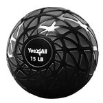 Yes4All A9Q1 Slam Balls 4.5 – 18.1kg/Slam Medicine Ball Version/Sand-Filled No-Bounce Exercise Ball, Suitable for Crossfit Workout and Strength Training (Black) – 6.8kg, Dynamic Black