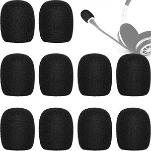 (CM1158) - ChromLives Lapel Headset Microphone Windscreens Foam Covers Microphone Covers Mini Size Colour Black 10 Pack