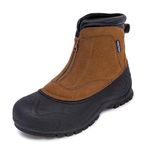 Nautica Mens Duck Boots Waterproof Shell Insulated Snow & Rain Boot-(Zipper/Bungee/Stap), Brown Black-tide Water, 5 UK