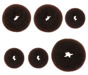 Penta Angel Donut Hair Bun Maker 6Pcs Hair Donut Bun Magic Chignon Updo Hair Styling Accessories for Women Girls Long Curly Thick Hair (Brown)