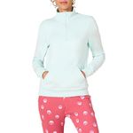 Amazon Essentials Women's Long-Sleeved Fleece Quarter-Zip Top (Available in Plus Size), Aqua Blue, M