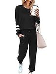 Ekouaer Sweatsuits Tracksuits Womens Loungewear Set Long Sleeve Pajamas Set with Pockets 2 Piece Outfits Lounge Sets