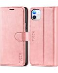 TUCCH Wallet Case for iPhone 11, PU Leather Case for iPhone 11, Magnetic Closure Card Slots RFID Blocking Folio Book Style Full Protection Flip Cover Case Compatible with iPhone 11 (6.1 inch) - Rose Gold