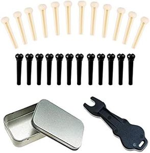 24pcs Acoustic Guitar Bridge Pins Pegs with 1pc Bridge Pin Puller Remover, Ivory & Black