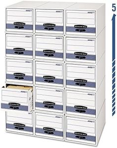 Bankers Box 6 Pack STOR/Drawer Steel Plus Extra Space Saving Filing Cabinet, Stacks 5 High, Letter, White/Blue