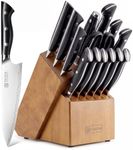 PAUDIN Kitchen Knife Set with Block, 16-Piece Razor Sharp Chef Knife Set
