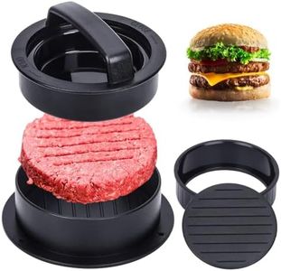 3-in-1 Hamburger Press Patty Maker - Stuffed Burger Press for Sliders, Beef Burgers, 50pcs Free Parchment Paper Included - Grilling Accessories