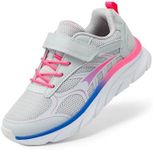 DREAM PAIRS Boys Girls Sneakers Kids Tennis Running Shoes EZ-ONs EZ-Plays Athletic Sport Gym Lightweight Breathable Shoes,Size 3 Little Kid,Light Grey/Pink,SDRS2326K