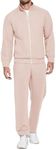 COOFANDY Jogging Tracksuit Men Casual Track Suits 2 Piece Full Zip Fashion Athletic Sweatsuits Champagne Large