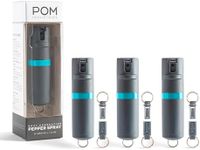 POM Pepper Spray Flip Top Keychain - Maximum Strength OC Spray Self Defenes - 25 Bursts, 10ft Range - Accurate Stream Pattern