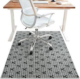 48"x60" Office Chair Mat for Hardwood Tile Floor, Under Desk Carpet Protector for Rolling Computer Chair Mat, Machine Washable Area Rug, Anti-Slip 1/5" Thick Low Pile Thin Floor Mat, Birch Grey
