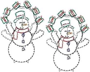 ProductWorks 2 Pack Juggling Snowman Yard Decoration, 60 Inch Indoor Outdoor LED Christmas Decor
