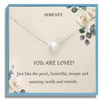 Sereney Sterling Silver Pearl Necklace for Women as Holiday Gift Ideas, S925 Adjustable Length Necklace as Teen Girls Gifts, Pearl Choker Necklace as Birthday Gifts for Teenage Girl