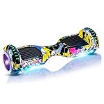 WEELMOTION HIPHOP Hoverboard with Music Speaker, 6.5" Shining All Terrain Wheels and Vibrant lights, UL2272 Certified self balancing scooter with hover board bag, with Range up to 8 kms