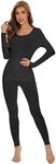WiWi Thermal Underwear Set for Women Long Johns Sets Soft Base Layer Pajama Thermals Warm Top & Bottom S-XXL, Black, Large