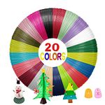 Yungden 3D Pen Filament Refills, 20 Colours 1.75MM PLA for 3D Pen with 2 Finger Caps, High Precision 3D Printing Filament, Total 100M, Suitable for MYNT3D, SCRIB3D 3D Pens (3D Pen Not Included)