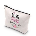 WCGXKO Boss Lady Survival Kit Zipper Pouch Makeup Bag Gift for Boss Women, National Bosses Day Gifts (Boss Lady Survival CA)