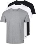 Reebok Men's Short Sleeve Crew Neck T Shirt, Black/White/Grey Marl, M