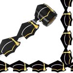 JarThenaAMCS 32.8Ft Graduation Bulletin Board Border Graduation Cap with Gold Tassel Die Cut Trim Border Roll for Congrats Grad Party Decor