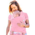 Baby Sling Wrap with Large Front Pocket - Naturally Soft Baby Wrap Carrier - Cotton Baby Sling Carrier from Birth - Baby Sling Newborn to Toddler Carrier - The Pocket Wrap™ by Trekki (Rose)