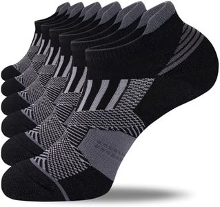 Niorasen Mens Low Cut Ankle Socks, Moisture Wicking Cotton Casual Short Socks, Breathable ＆ Comfy, 6 Pairs, Black, 9-12