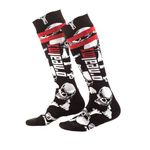 O'Neill Wetsuits Oneal CROSSBONES SOX PRO MX Socks. Knee Length Motocross/Mountain Bike Socks. - Black/White/Red, One Size