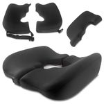 Memory Foam Seat Cushion for Bedsore Relief, Bed Sore Pressure Relief Pillow for Sleeping & Sitting, Memory Foam Cushion for Bed Sores, T Shaped Tailbone Pillow for Office Chair (Black)