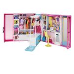 Barbie Dream Closet Playset with 30+ Clothes and Accessories Including 5 Outfits, Plus Mirror, Desk and Rotating Rack