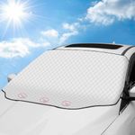 Tevlaphee Windscreen Sun Shade, Car Sun Shade Windscreen, Windshield Sun Shade, 3 Magnet, Block UV Rays, Foldable, Sun Visor Protector for SUV Truck to Keep Vehicle Cooler, 193 * 126cm