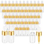 100 Pcs Mini Glass Dropper Bottle Bulk, 3 ml Clear Essential Oil Glass Eye Dropper Bottles,Small Sample Containers with Cap for Perfume Liquid Cosmetic Vials Traveling