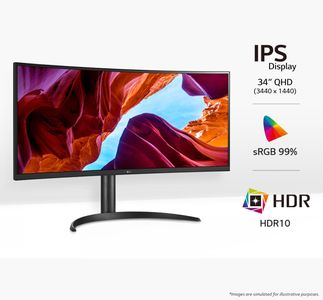 LG 34" UltraWide Curved Monitor – WQHD IPS Display