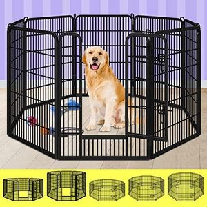 Beastie Foldable Pet Dog Metal Playpen 40", 8 Panels Folding Dog Play Pen Frame for Puppy Cat Rabbit Animal, Universal Portable Pet Exercise Cage Play Yard Enclosure Fence for Indoor Outdoor Enhanced