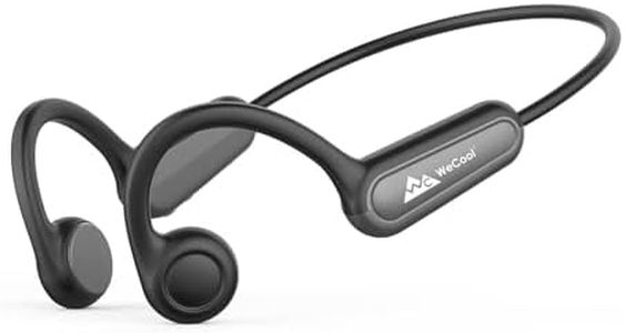 WeCool Moonwalk M1 Bone Conduction Open Ear Headphones, 5.4 Bluetooth Earphones, IPX5 Water & Sweatproof Comfort-fit Earphones with Ear Hook, Ideal for Cycling, Hiking, Sports, Gym, Workout- Black