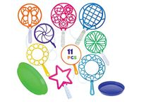 11pc Bubble Wands Set - Mega Bubble Fun Kit for Kids & Adults, 9 Giant Wands up to 8" Wide, Tray for Easy Dipping, Outdoor & Indoor Bubbles Bonanza