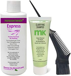 Moroccan Keratin Express Formaldehyde-Free Brazilian Keratin Hair Treatment Kit Blowout Straightening No Wait Formula Natural Organic Results with Clarifying Shampoo and Applicator Brush Alisar Pelo