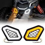 UTVSXPERT LED Front Accent Lights for Maverick X3 17-24, LED Front Fascia Accent Signature Light Turn Signal Auxiliary Spot Light Grill Lamp for Can Am Maverick X3 MAX Turbo R RR 2017-2024 Accessories