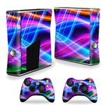 MightySkins Skin Compatible with X-Box 360 Xbox 360 S Console - Light Waves | Protective, Durable, and Unique Vinyl Decal wrap Cover | Easy to Apply, Remove, and Change Styles | Made in The USA