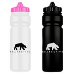 Bearactive 2x Sports Bottle UK Made Lightweight Sports Water Bottle 750ml with Valve Sprout - BPA Free Plastic, Dishwasher and Leak Proof - for Gym, Bike, Running, Hiking, Football - Black & Pink