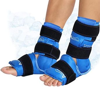 Atsuwell Ankle Ice Packs for Injuries Reusable Gel Cold Pack for Foot Pain Relief, Plantar Fasciitis, Post-Surgery Recovery, Sprained Ankles Feet Brace, Heel - 2 Packs