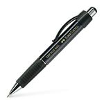 Faber-Castell Grip Plus 07 Metallic Black Ball Pen - Blue Ink